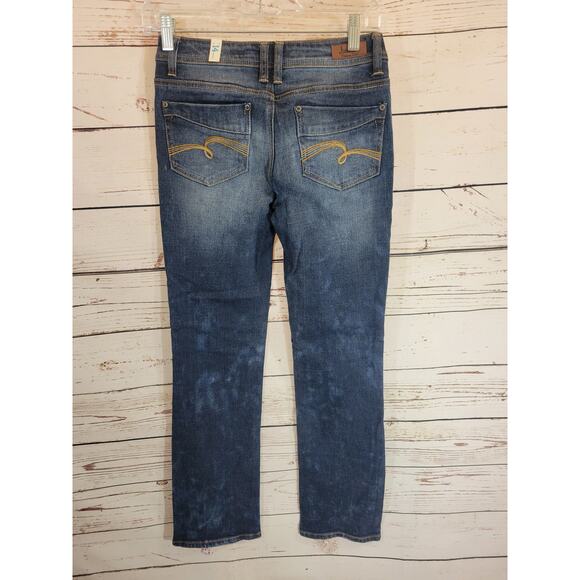 NWT Justice Blue Denim Simply Low Skinny Boot Jeans Junior Size 14R - Picture 2 of 10